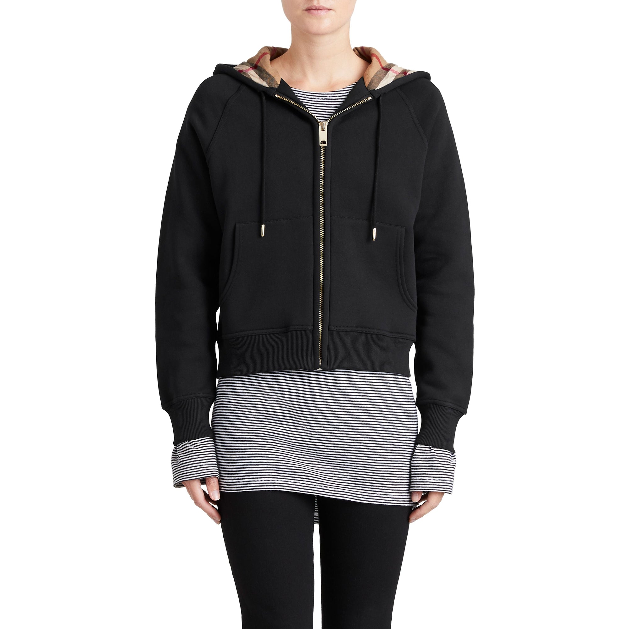 Sweat-shirt en coton mélangé à capuche - Black