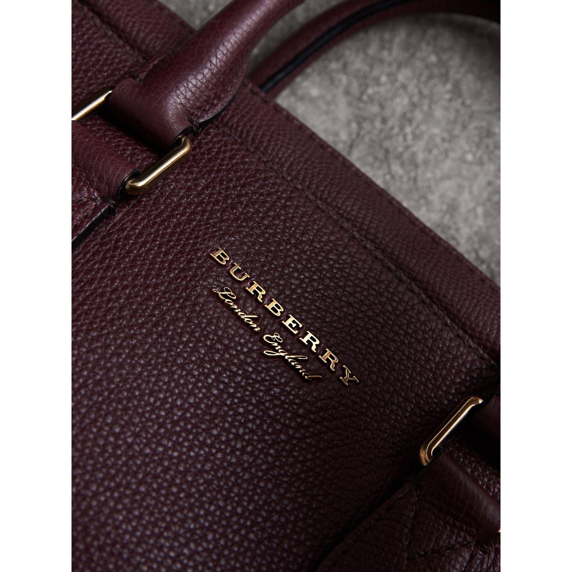 Attaché-case à motif House check en cuir - Wine