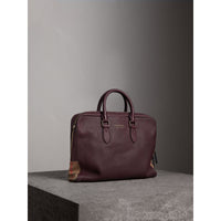 Attaché-case à motif House check en cuir - Wine