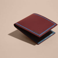 Portefeuille à rabat multidevise en cuir - Burgundy Red
