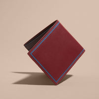 Portefeuille à rabat multidevise en cuir - Burgundy Red