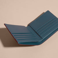 Portefeuille à rabat multidevise en cuir - Burgundy Red