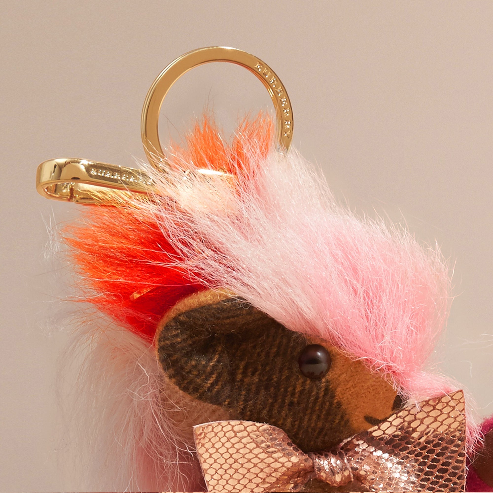 Bijou porte-clés Thomas Bear en cachemire - Ash Rose