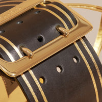 Sandales bicolores en cuir - Antique Gold