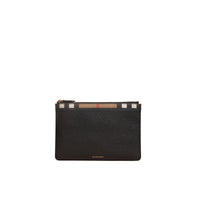 Pochette zippée en cuir grainé - Black