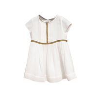 Robe en soie à fronces - White
