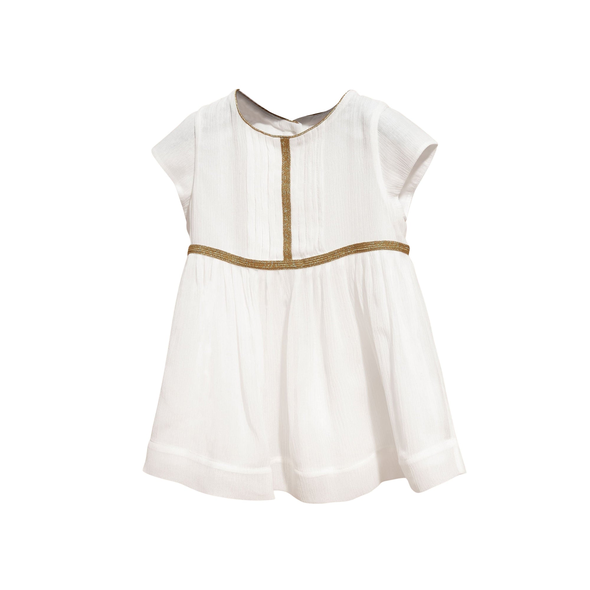 Robe en soie à fronces - White