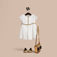 Robe en soie à fronces - White