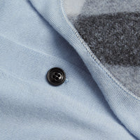 Cardigan en laine mérinos à éléments à motif Check - Pale Cornflower Blue