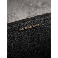 Portefeuille zippé en cuir grainé - Black
