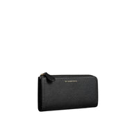 Portefeuille zippé en cuir grainé - Black