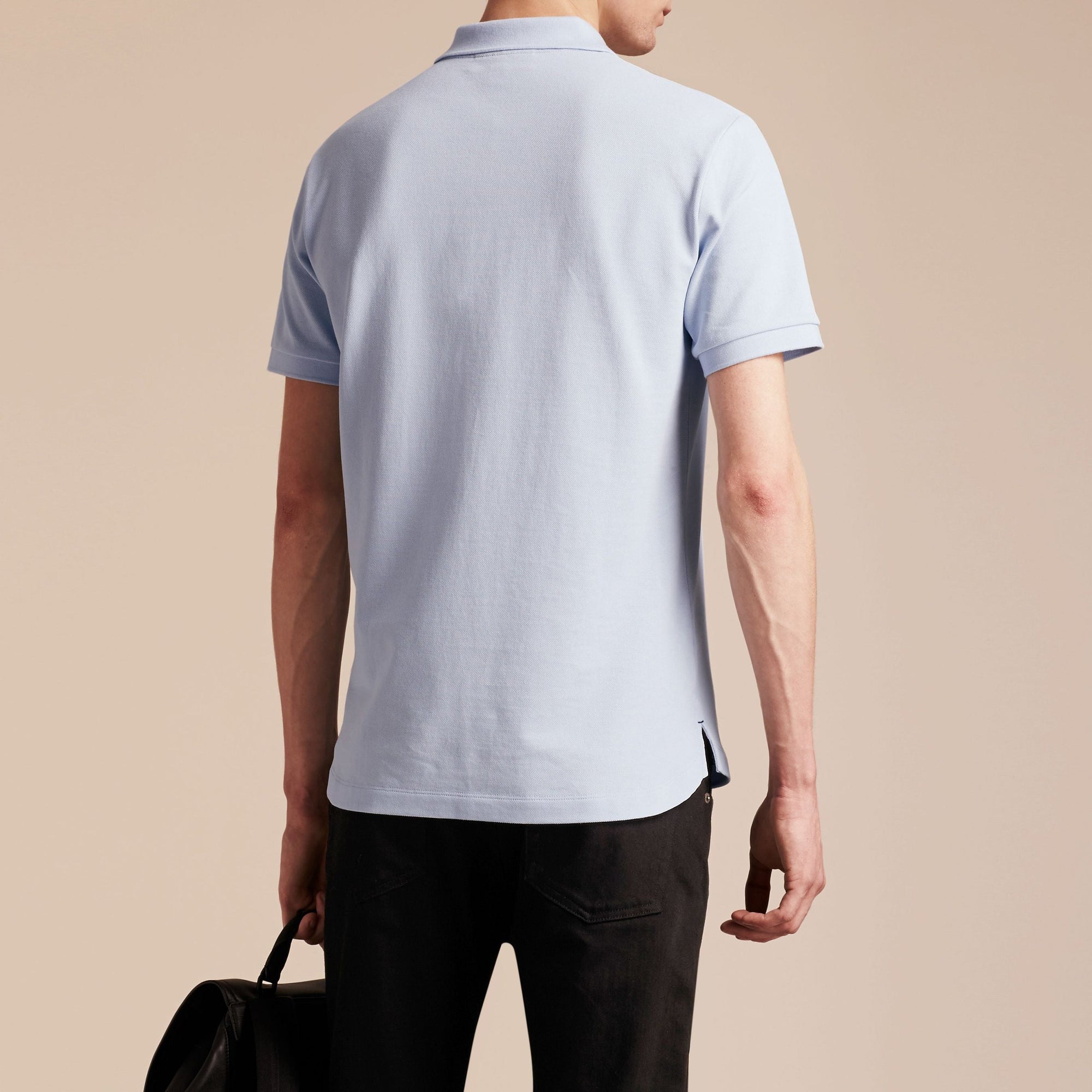 Polo à motif check - Bright Sky Blue