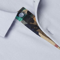 Polo à motif check - Bright Sky Blue