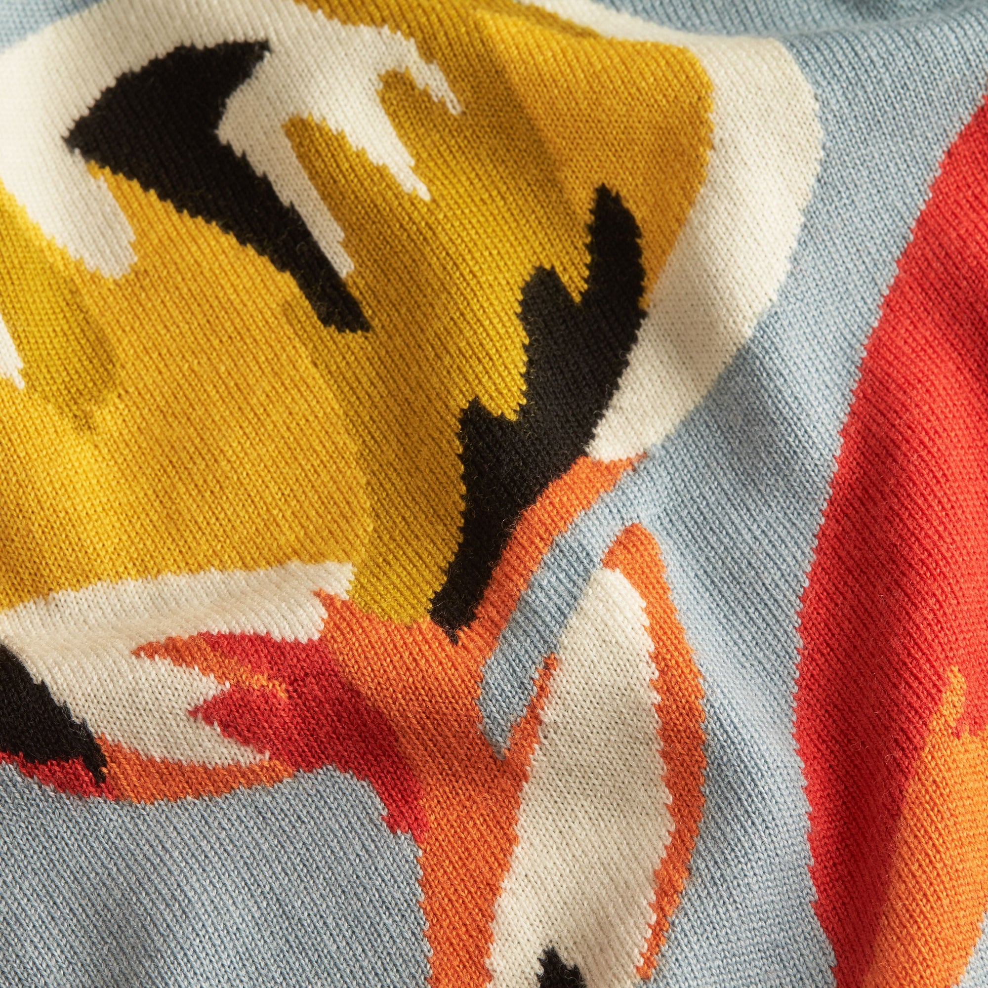 Pull en cachemire à motif fleurie - Vibrant Orange