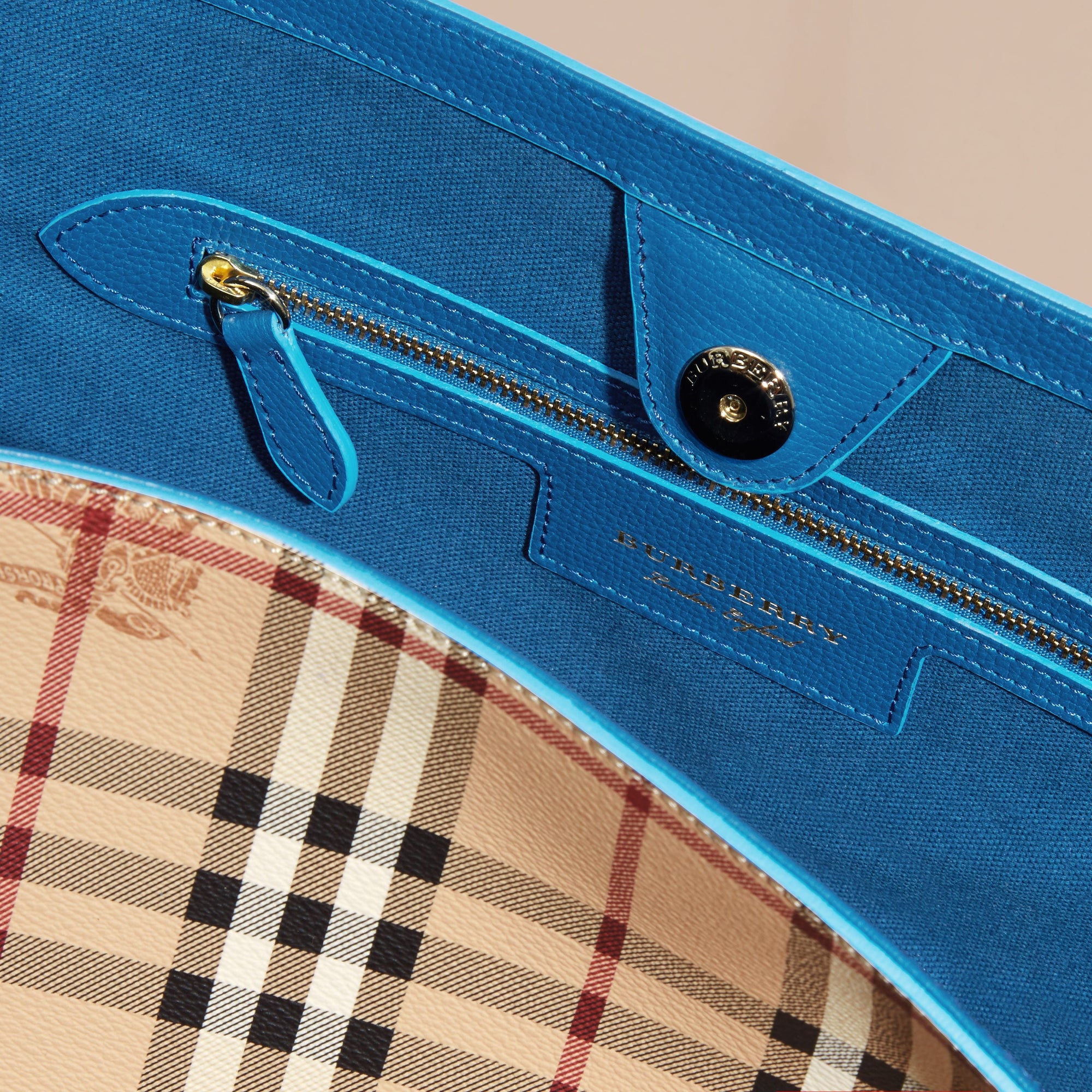 Petit sac The Canter à motif Haymarket check - Mineral Blue
