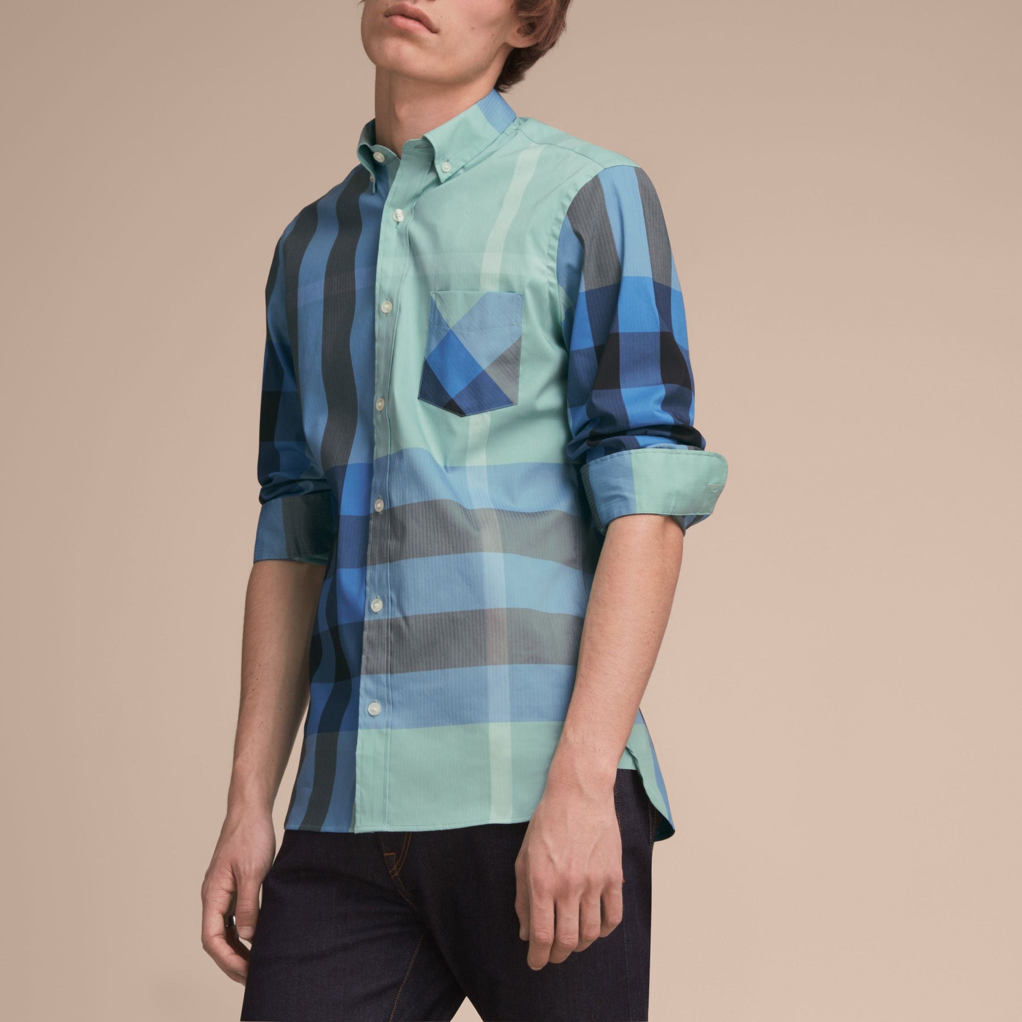 Chemise col boutonné extensible mélangé - Pale Opal
