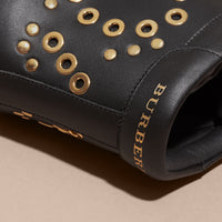 Sneakers montantes en cuir à détails cloutés - Black