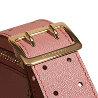 Sac à bandoulière en cuir et coton House Check - Dusty Pink