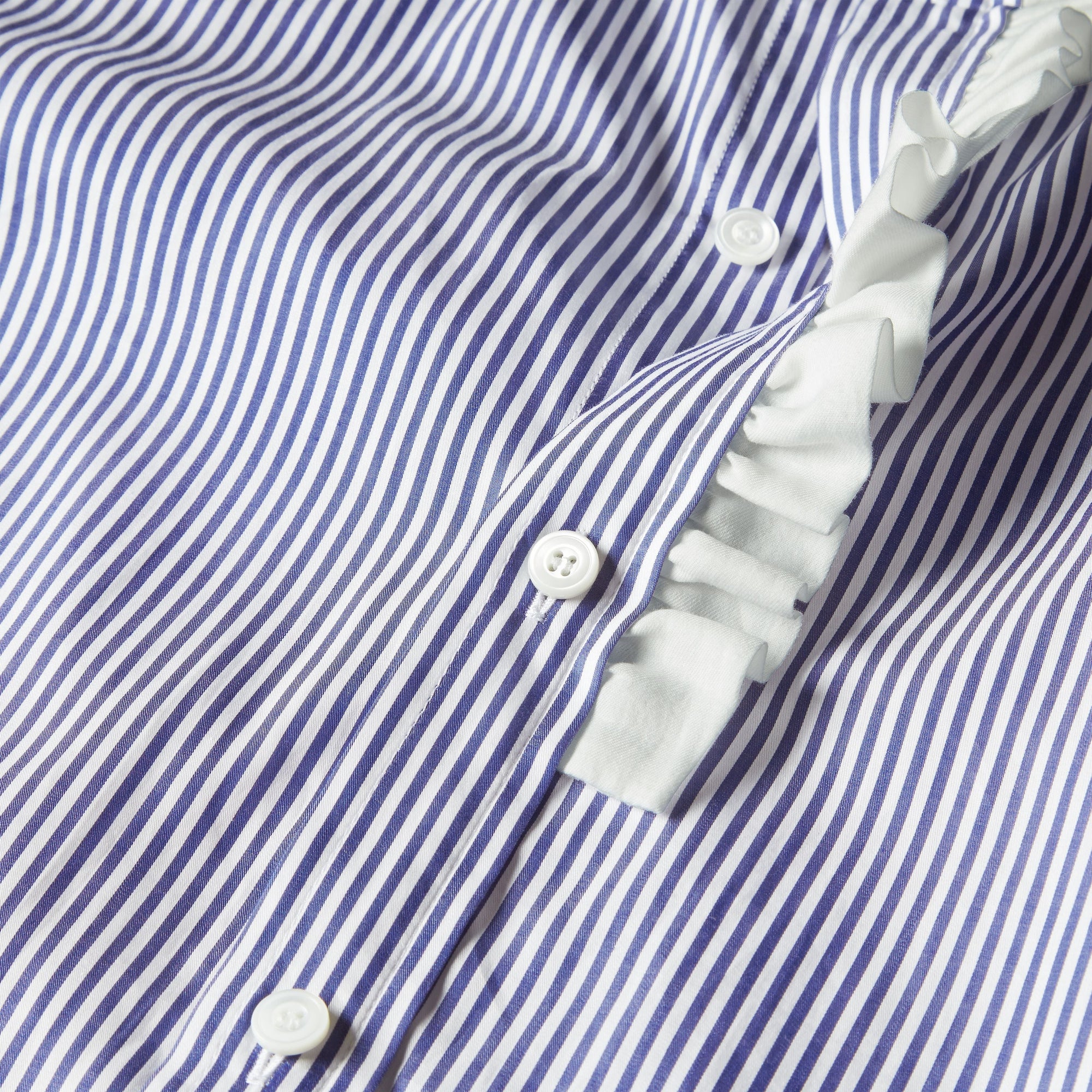 Chemise à rayures à détails ruchés - Mid Indigo