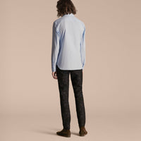 Chemise à poche à rayures façon pyjama - Pale Sky Blue
