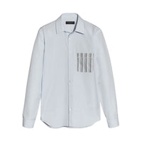 Chemise à poche à rayures façon pyjama - Pale Sky Blue