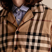 Chemise de style pyjama à motif check - Camel