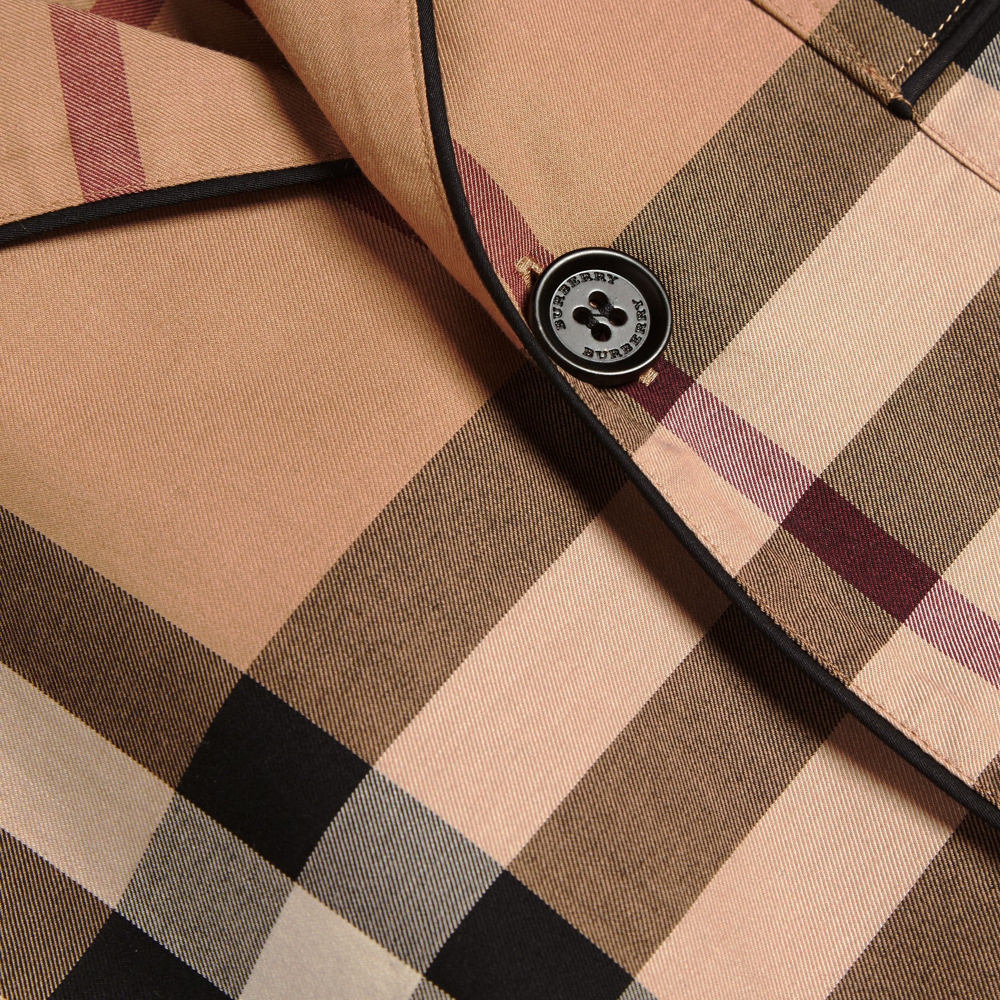 Chemise de style pyjama à motif check - Camel