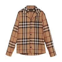 Chemise de style pyjama à motif check - Camel