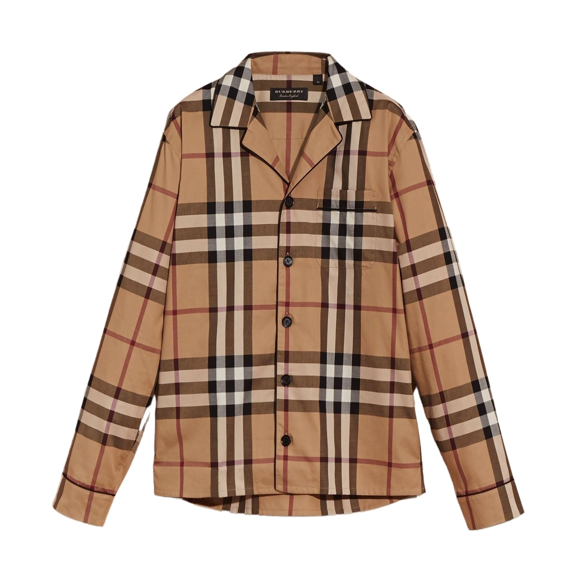 Chemise de style pyjama à motif check - Camel