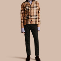 Chemise de style pyjama à motif check - Camel
