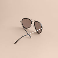 Lunettes de soleil aviateur à motif check - Black