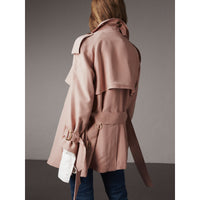 Veste trench portefeuille en soie - Ash Rose