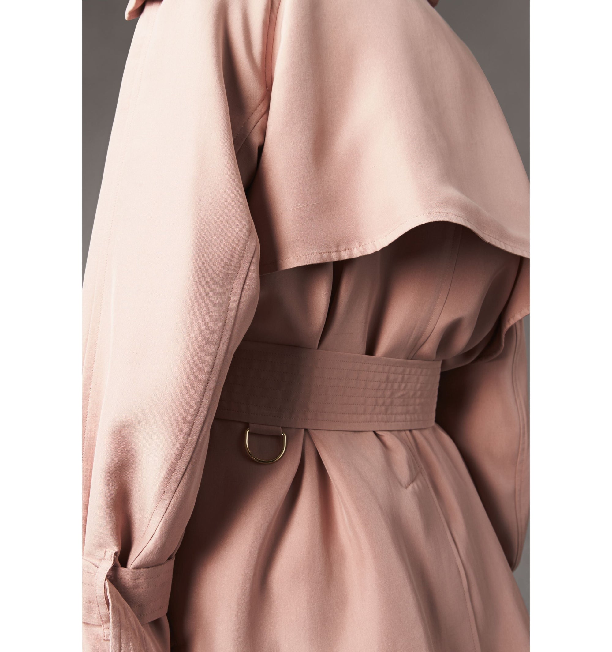 Veste trench portefeuille en soie - Ash Rose