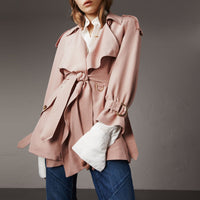 Veste trench portefeuille en soie - Ash Rose