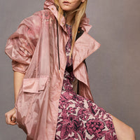 Parka oversize légère avec capuche - Ash Rose