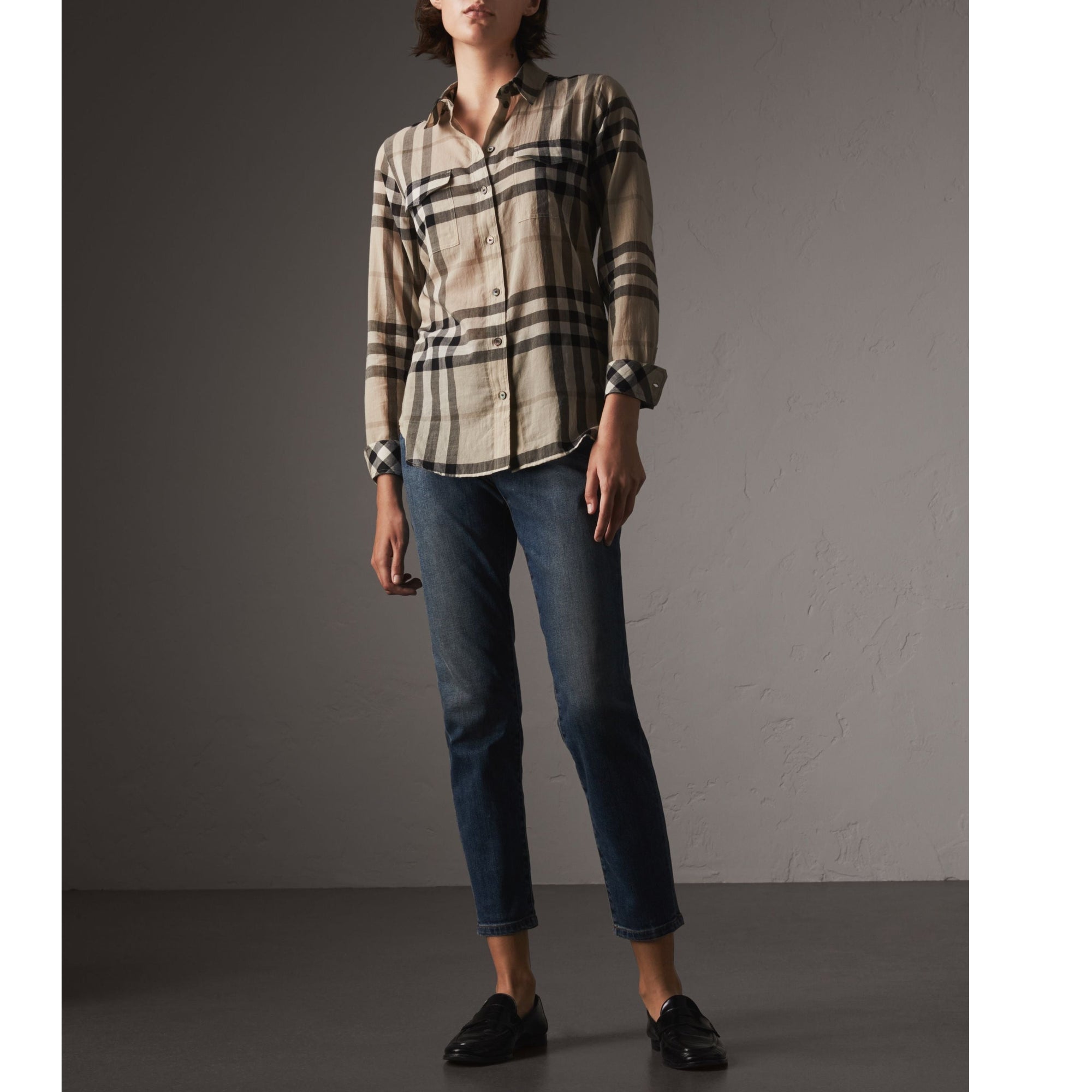 Chemise en coton à motif check - Chino