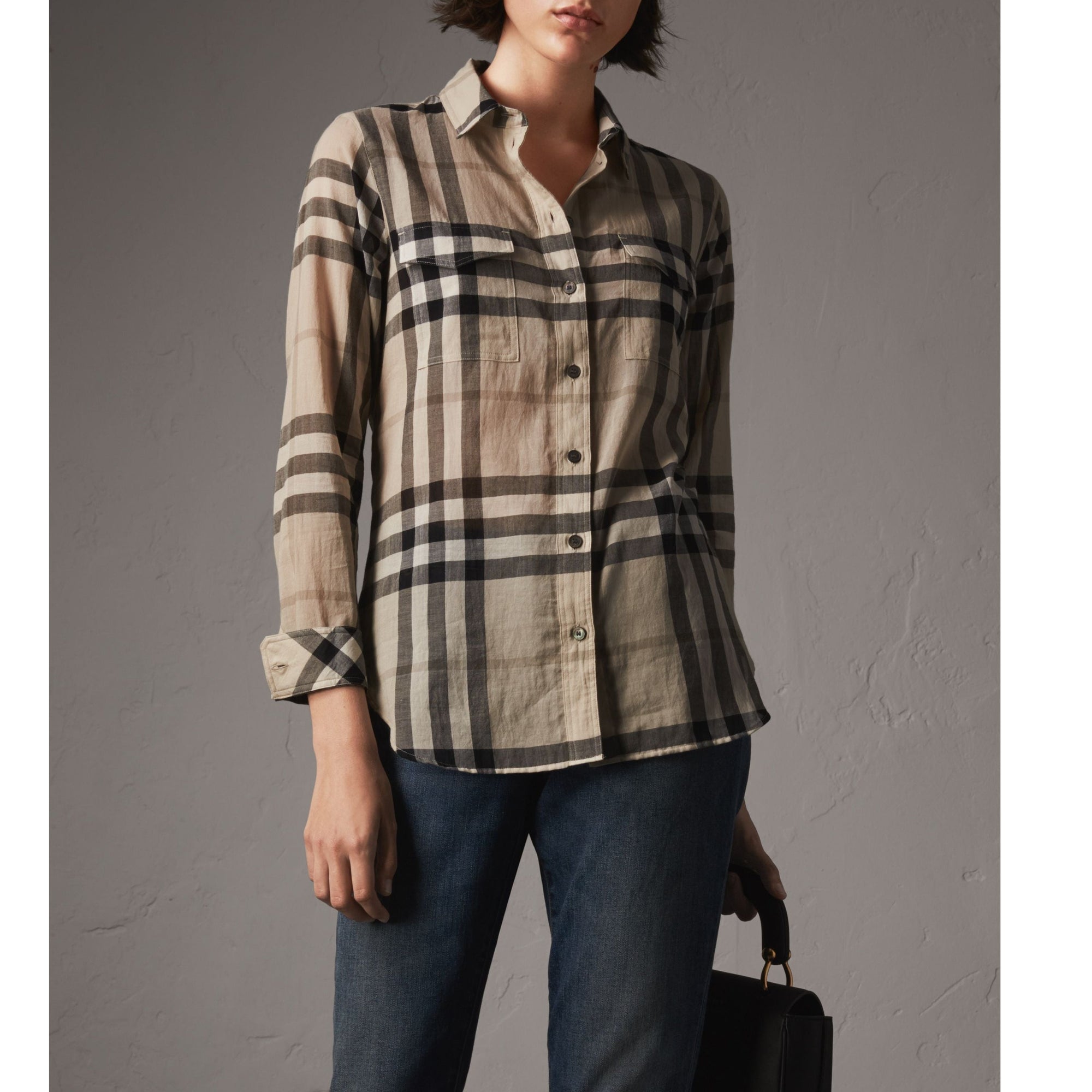 Chemise en coton à motif check - Chino