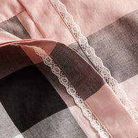 Chemise en coton à motif check - Antique Pink