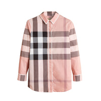 Chemise en coton à motif check - Antique Pink