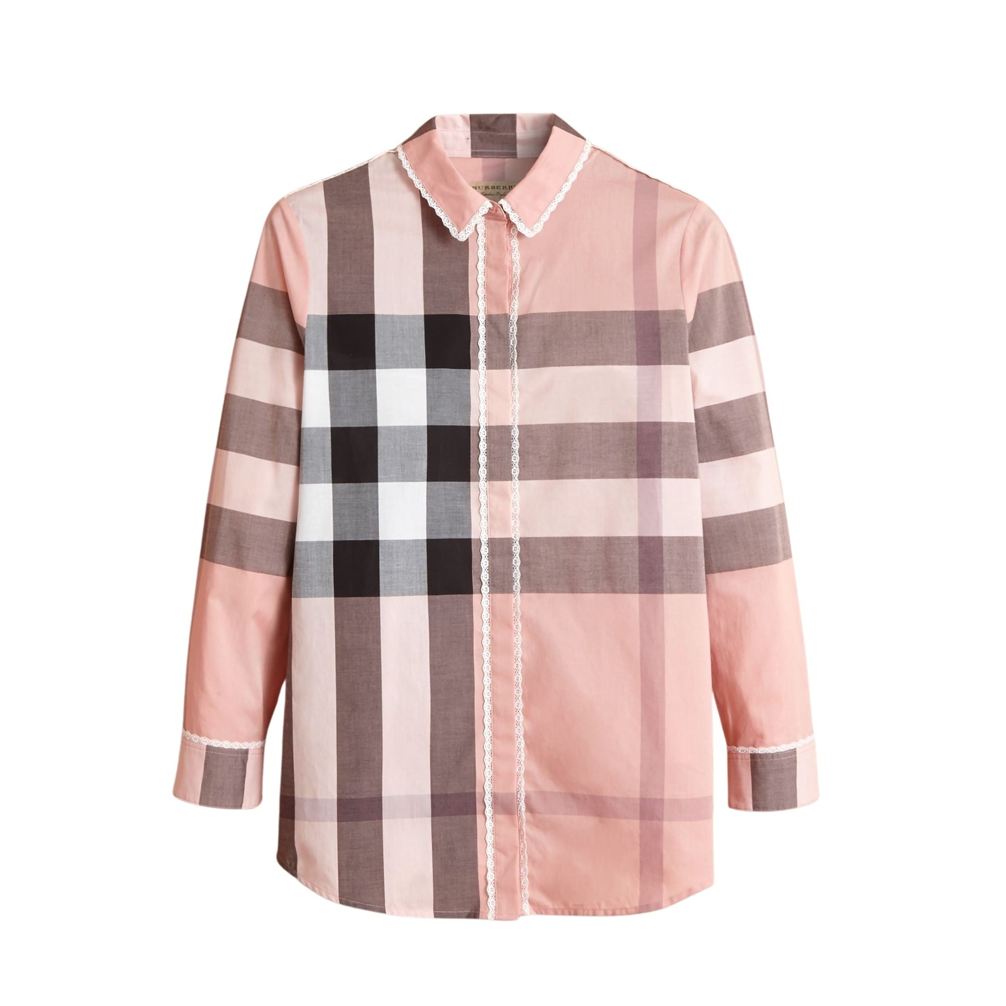 Chemise en coton à motif check - Antique Pink