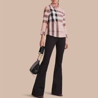 Chemise en coton à motif check - Antique Pink