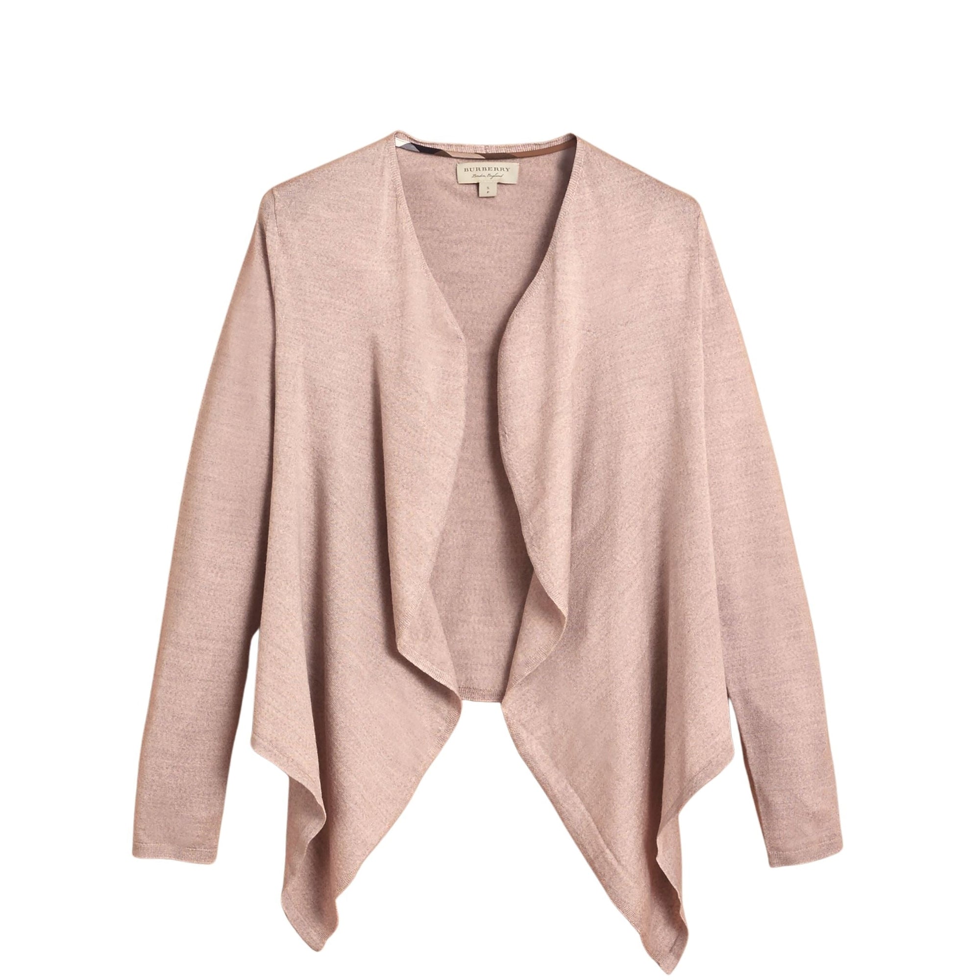 Cardigan ouvert en laine mérinos et soie - Pale Taupe