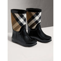Bottes de pluie à empiècement à motif House Check - Black