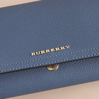 Portefeuille bicolore continental en cuir - Steel Blue & Multi