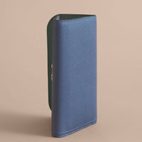 Portefeuille bicolore continental en cuir - Steel Blue & Multi
