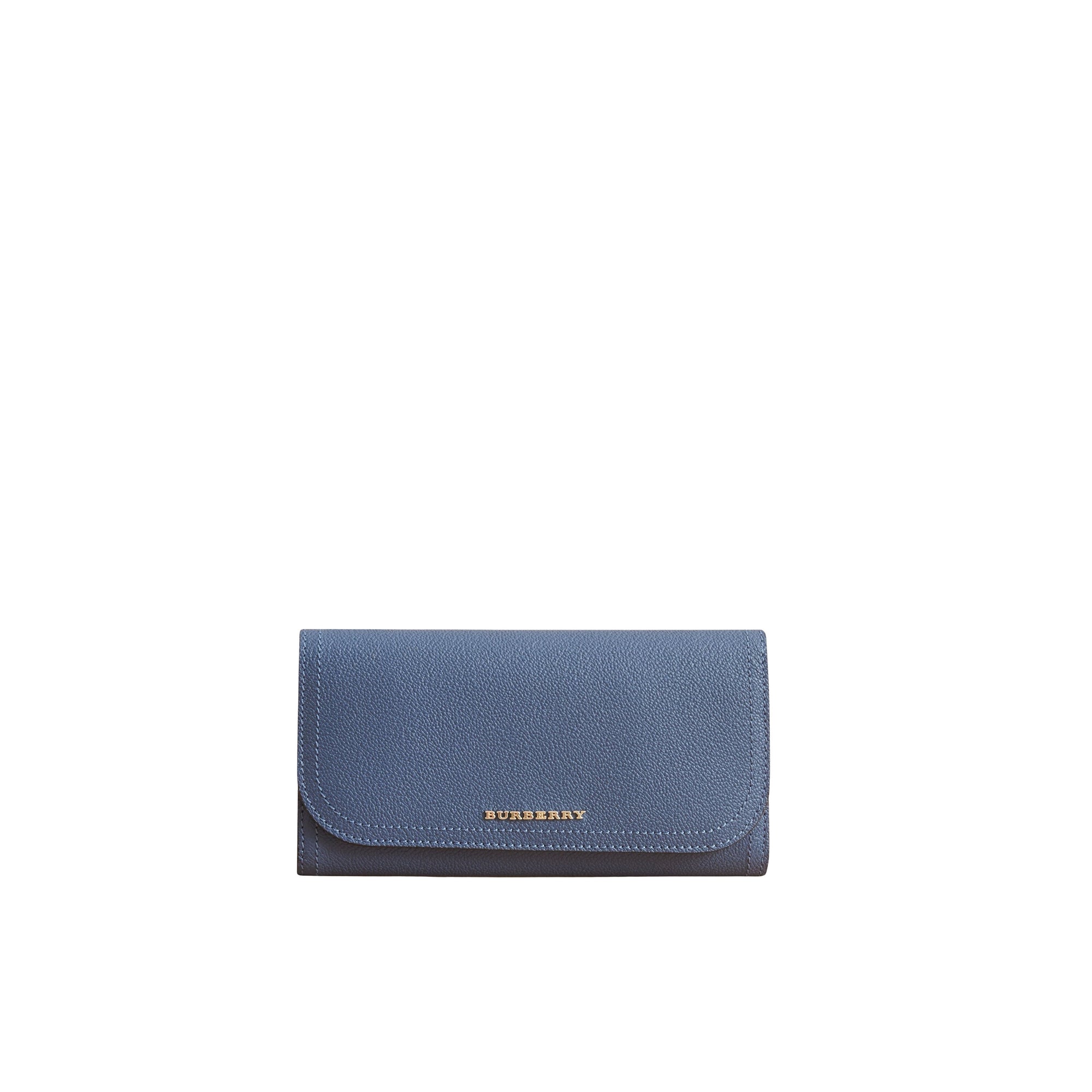 Portefeuille bicolore continental en cuir - Steel Blue & Multi