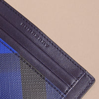 Porte-cartes à motif London check - Bright Lapis