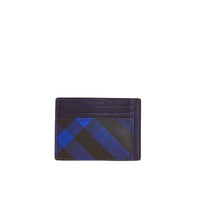 Porte-cartes à motif London check - Bright Lapis