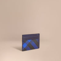 Porte-cartes à motif London check - Bright Lapis
