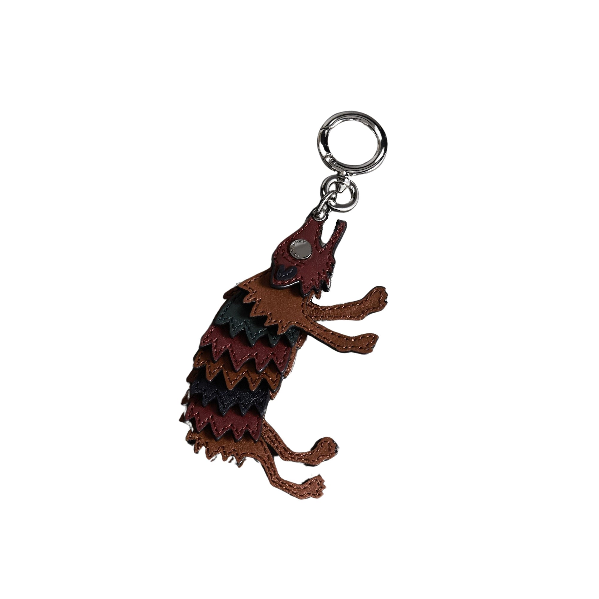 Porte-clés en cuir à motif Bestiaire - Antique Red